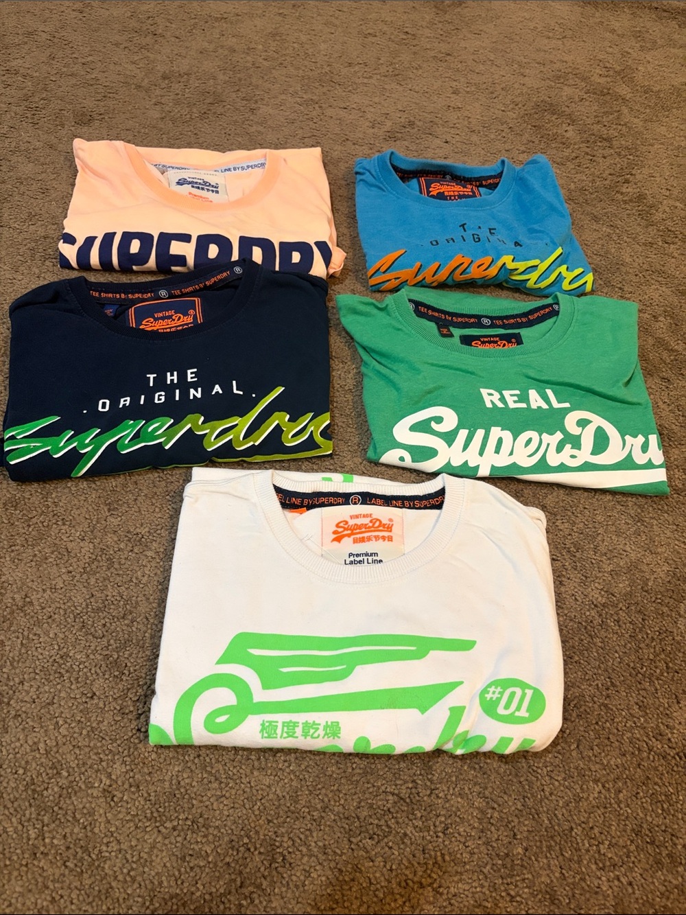 Superdry men’s XXL' Short Sleeve Graphic Tees - Peach, Blue, Navy, Green, White